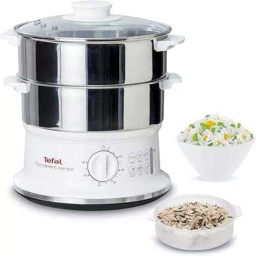 Tefal Dampfgarer VC1451 mit 6L Fassungsvermögen und Timer-Funktion