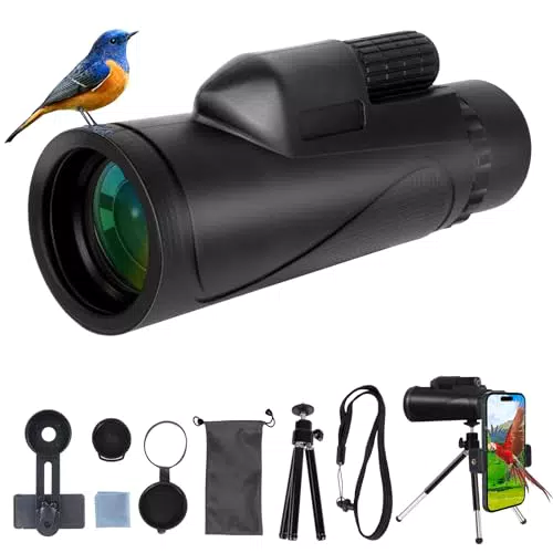Bresser Monokular Teleskop 80x100 HD FMC BAK4 für Vogelbeobachtung und Jagd