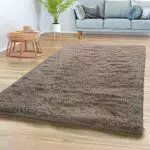 Teppich Wohnzimmer Hochflor Langflor Weich Soft Modernes Einfarbiges Design