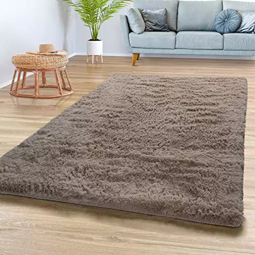 Teppich Wohnzimmer Hochflor Langflor Weich Soft Modernes Einfarbiges Design