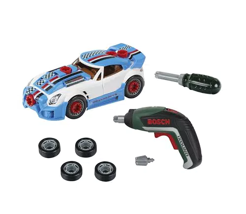 Theo Klein Bosch Car Tuning-Set mit Akkuschrauber für Kinder ab 3 Jahren