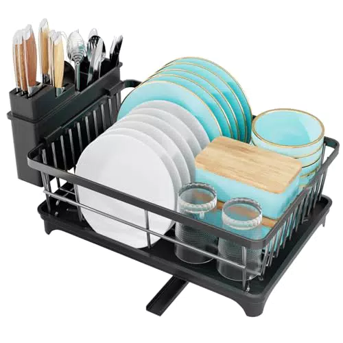 TidyIsles Abtropfgestell – Platzsparendes Geschirrabtropfgestell für die Küche