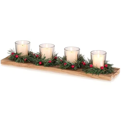 Romadedi Tischdeko Weihnachten – Vintage Kerzenständer für festliche Dekoration