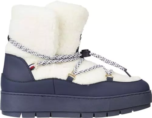 Tommy Hilfiger Damen Stiefel Winterstiefel, Blau
