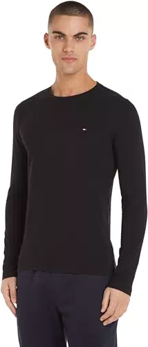 Tommy Hilfiger Herren Langarmshirt Stretch Slim Fit Tee Basic
