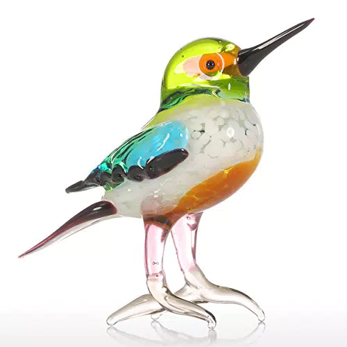 Tooarts Vogelfigur aus geblasenem Glas – Handgefertigte Deko-Vogelskulptur