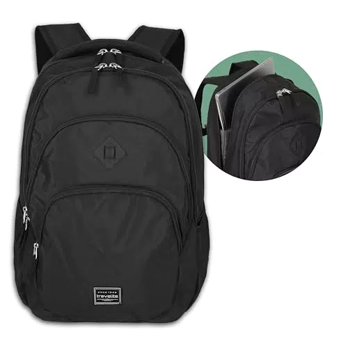 Travelite Rucksack für Laptop bis 15,6 Zoll – Praktischer Daypack mit Fächern