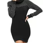 TrendiMax Damen Hoodie Kleid Langarm Rollkragen Pulloverkleid