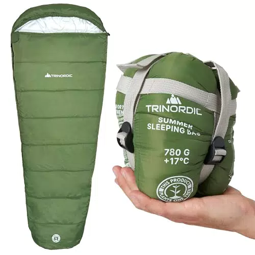 Trinordic Sommerschlafsack mit Anti-Klemm-Reißverschluss für Outdoor-Aktivitäten