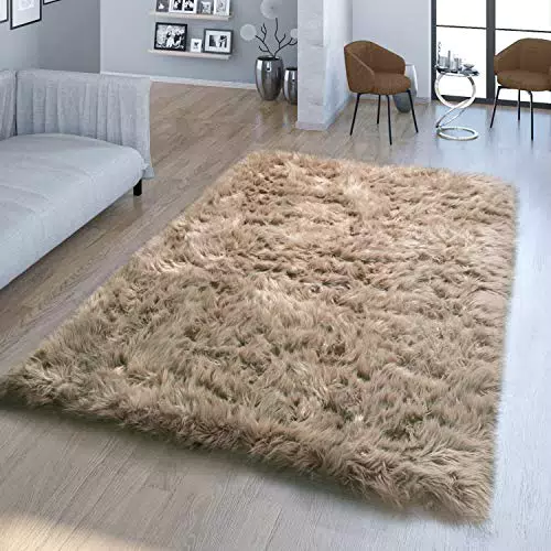 TT Home Hochflor Teppich Kunstfell Design in verschiedenen Formen