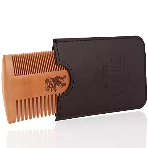 Camden Barbershop Company Ultralight Bartkamm aus Birnbaumholz mit Etui