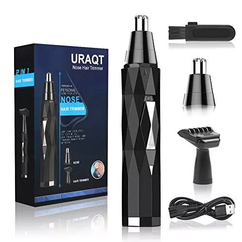 URAQT Nasenhaartrimmer – Professioneller Ohr- und Nasenhaarschneider mit USB-Aufladung