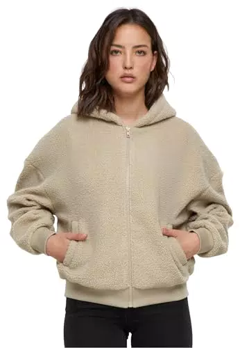 Urban Classics Damen Oversized Sherpa Zip Hoody Kapuzenpullover TB6133