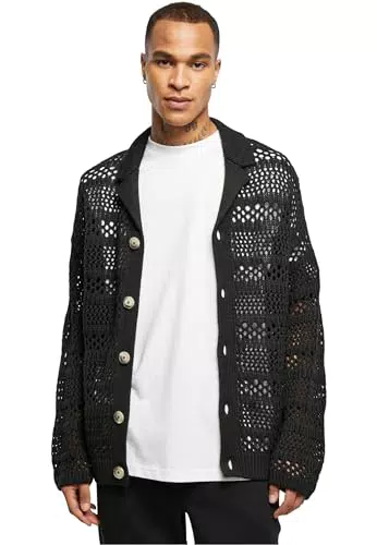 Urban Classics Herren Crocheted Cardigan Jacke