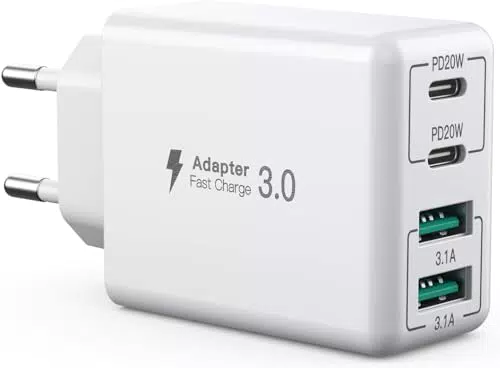Anker USB C Ladegerät 40W, 4-Port Schnellladeblock für iPhone und Samsung