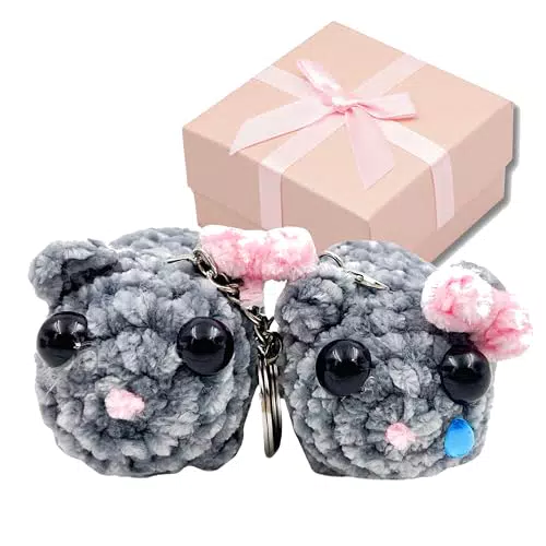VaroVaro Hamster Schlüsselanhänger gehäkelt - Handgemacht mit Geschenkkarte