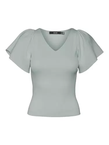 VERO MODA VMGINNY SS V-Neck Pullover für Damen