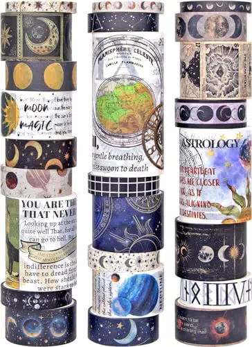 Vintage Washi Tape Set – Celestial Washi Tapes für Journaling und Scrapbooking