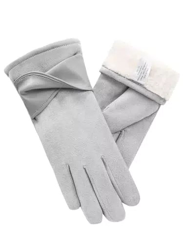Vislivin Winterhandschuhe Damen Touchscreen Wildleder gefüttert