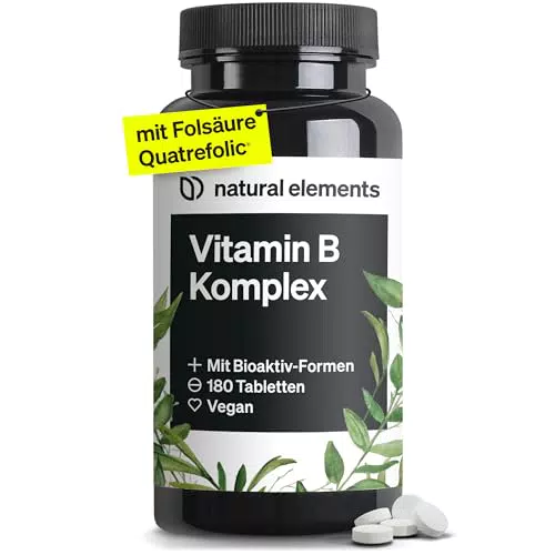 Vitamin B Komplex - 180 Tabletten - Premium: Mit Bio-Aktivformen