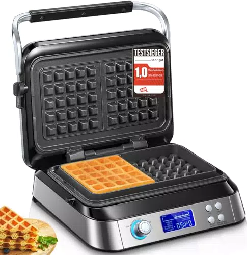 Cremesso Doppelwaffeleisen 1600 W mit 5 Programmen und LCD Display