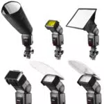 Walimex pro Systemblitz Lichtformer Set mit Softbox, Farbfilter und Reflektor