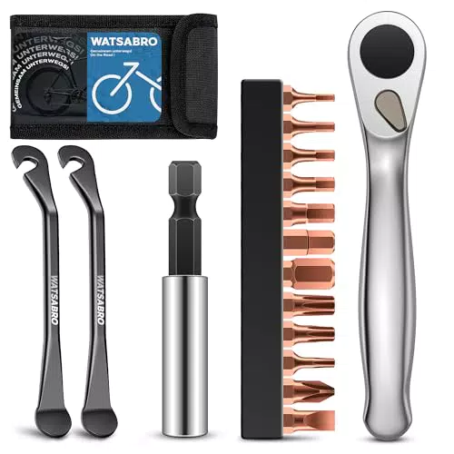 WATSABRO Ratschenschlüssel Set – Mini Ratsche für Fahrradreparaturen unterwegs