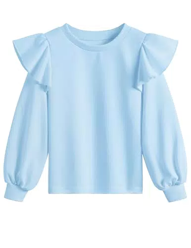 Weardear Mädchen Sweatshirt mit Rüschen, Langarm Pullover für Herbst/Winter