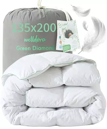 Welldora Komfort Bettdecke - 100% Extraweiche Federn & Daunen, Oeko-Tex, RDS Zertifiziert