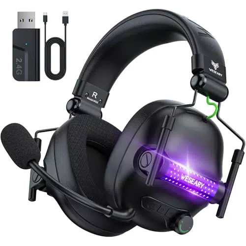 WESEARY Bluetooth Kopfhörer Gaming Headset mit Mikrofon und Noise Cancelling