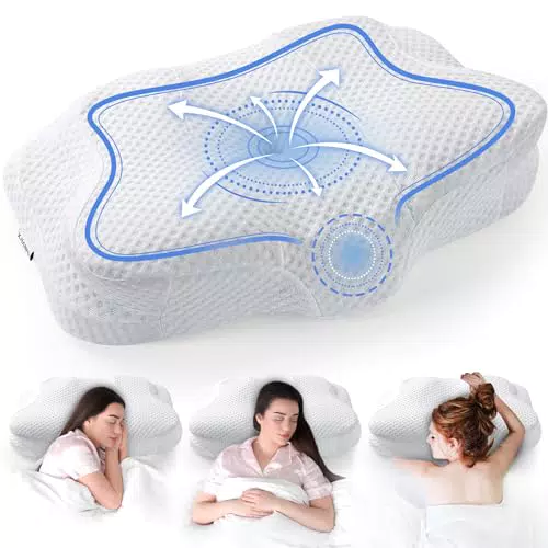 XJIANFU Orthopädisches Nackenstützkissen aus Memory Foam für Seitenschläfer