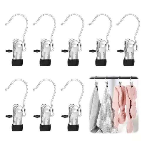 XoeLLe Edelstahl Wäscheklammern 360° drehbar rutschfest für Kleidung und Schuhe