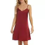 Xuepelit Satin Nachthemd Damen Sexy Negligee Babydoll Nachtwäsche Spaghettiträger