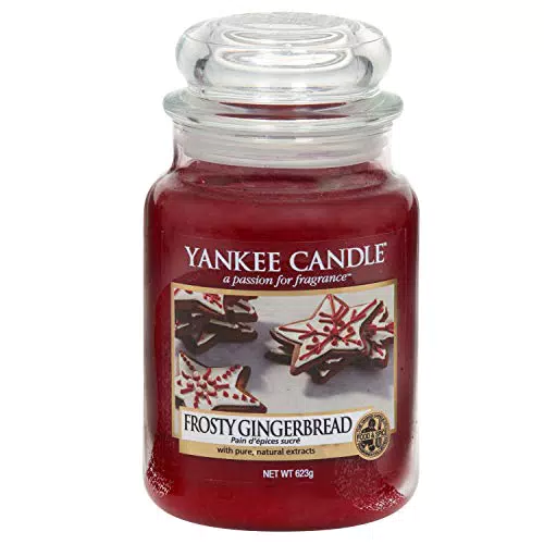 Yankee Candle Duftkerze Frosty Gingerbread – Brenndauer bis zu 150 Stunden
