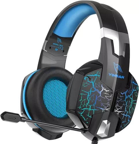 YINSAN Gaming Headset mit Mikrofon und Noise Cancelling für PS4, PS5, Xbox