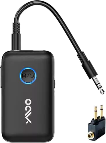 YMOO Bluetooth 5.3 Adapter für TV und Flugzeug – 2-in-1 Transmitter und Empfänger