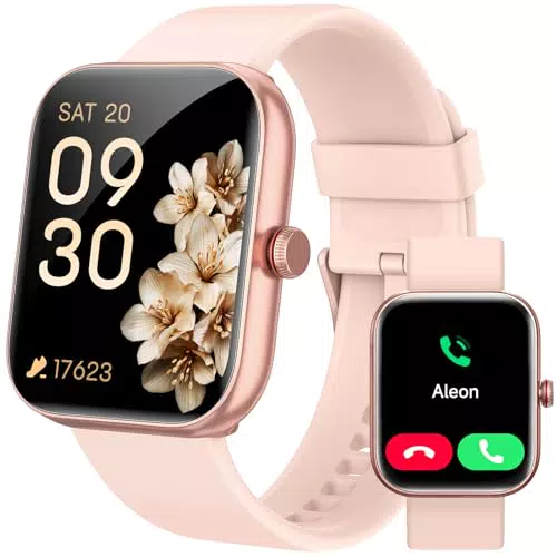 Yoever Smartwatch mit Telefonfunktion, Alexa und 100 Sportmodi für Android iOS