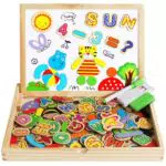 Yoptote Holzpuzzle Magnetspiel für Kinder ab 2 Jahren - Montessori Spielzeug