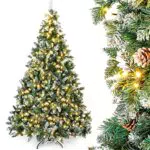 Yorbay Künstlicher Weihnachtsbaum mit Beleuchtung für die Weihnachtsdekoration