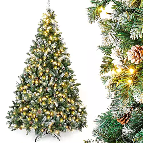 Yorbay Künstlicher Weihnachtsbaum mit Beleuchtung für die Weihnachtsdekoration