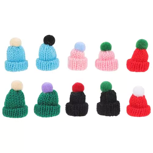 Mini Strickmützen für DIY Handwerk – Hüte für Puppendekoration und Bastelzubehör