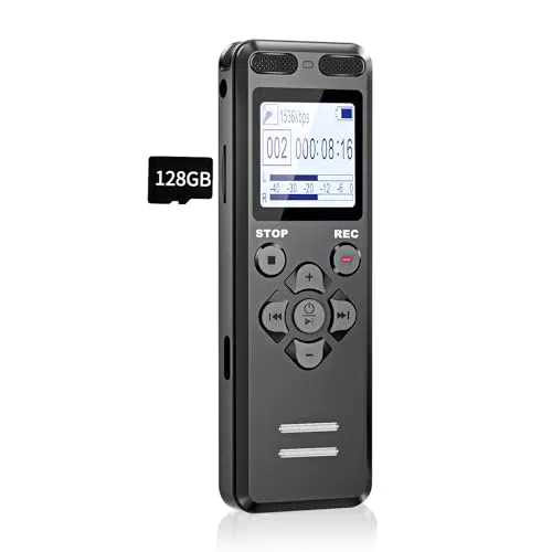 Tonnlog Digitale Diktiergerät mit Geräuschreduzierung und USB-C Anschluss