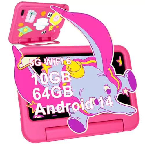 Kids Tablet 2025 - Android 14, 7 Zoll, 10GB RAM, 64GB ROM, 8-Core, WLAN 6, Bluetooth 5.0