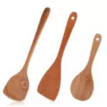 Premium Holzspatel für Pfanne und Wok – Küchenspatel mit langem Griff