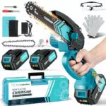 Mini Kettensäge mit Akku 8000mAh und 850W Motor – Handkettensäge mit Sicherheitsschloss