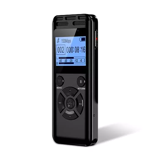 Wevoor Diktiergerät 64GB mit Sprachaktivierung und A-B Wiederholung