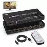 HDMI Umschalter 8K 60Hz, 4K 120Hz, 5 Port HDMI 2.1 mit IR Fernbedienung