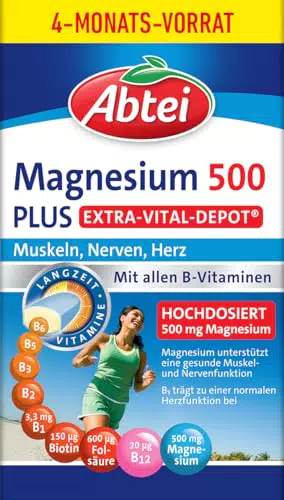 Abtei Magnesium 500 Plus – Unterstützung für Muskeln, Nerven und Herz