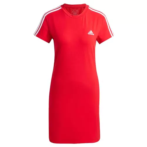 adidas Damen Essentials 3-Stripes Fitted Tee Dress
