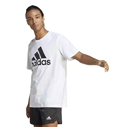 adidas Herren Essentials Single Langarm T-Shirt, Black/White